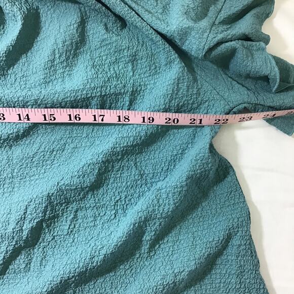 BLOOMCHIC 10 M Green Knotted Ruffle Sleeve Off Shoulder Blouse Top NWT B75 - Picture 6 of 9